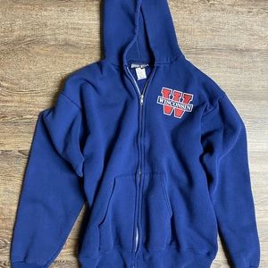 Zip Up Wisconsin Vintage Hoodie
